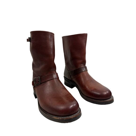 Frye Men’s Engineer Buckle Boots Brown Leather Pull On Vintage Style Size 11.5 M main image 9